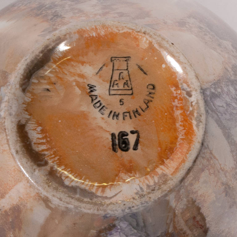 Vaso in ceramica Art Glaze degli anni '20 di Arabia Finlandia In condizioni ottime a Hudson, NY