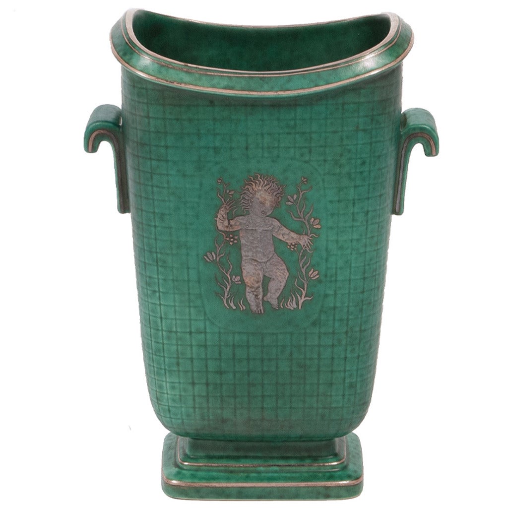 Stoneware Argenta Vase by Wilhelm Kage