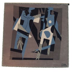 Vintage Picasso "Arlequin y Mujer con Collar" Rug
