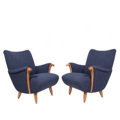 Pair of Swedish Lounge Chairs, 1950s