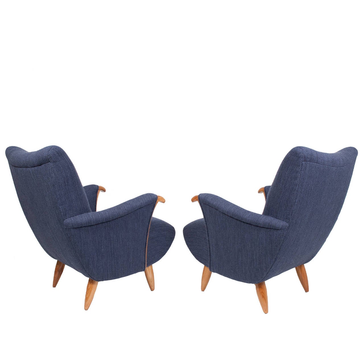 Scandinavian Modern Pair of Swedish Lounge Chairs, 1950s