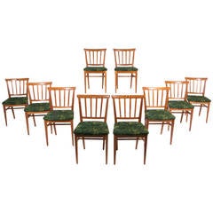 Vintage Set of Ten "Sjalevad" Chairs by Carl Malmsten