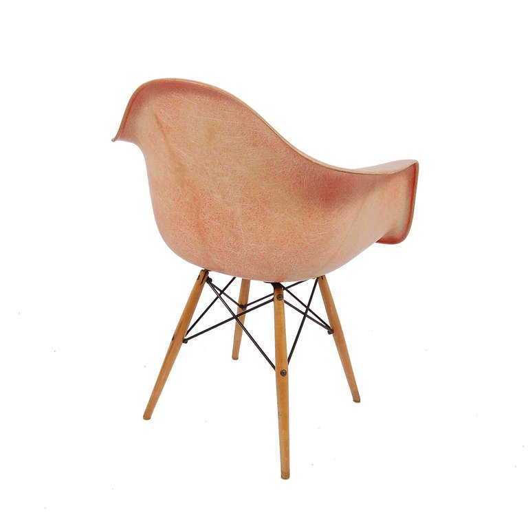 Mid-Century Modern Charles Eames Zenith Fiberglass Armchair with Dowel Legs