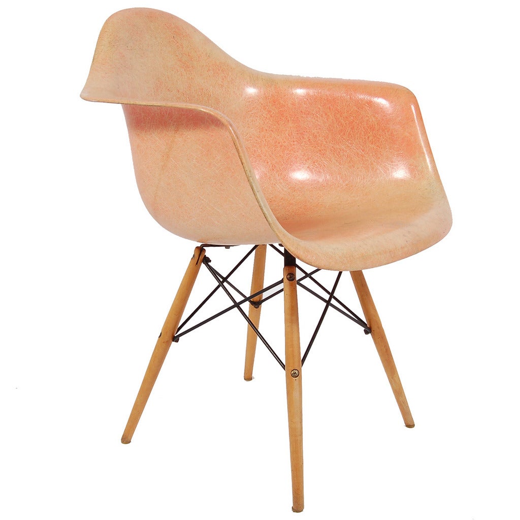 Charles Eames Zenith Fiberglass Armchair with Dowel Legs