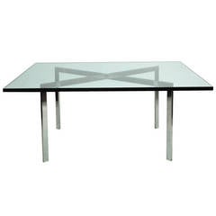Early Barcelona Table by Mies van der Rohe, Marked "KP"