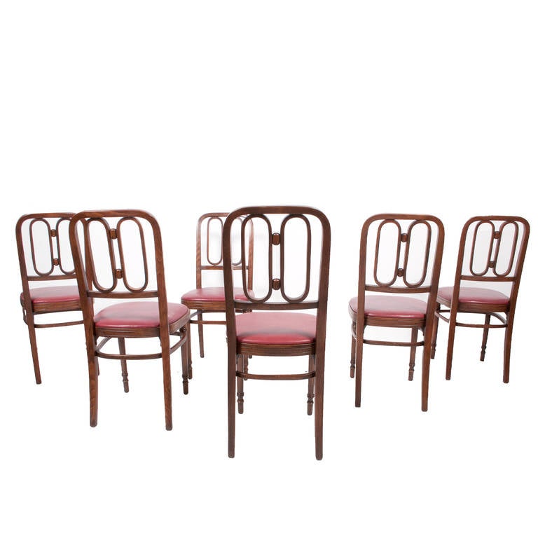 Modern Set of Six Bentwood Chairs by J & J Kohn