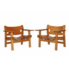 Pair of Spanish Chairs by Borge Mogensen