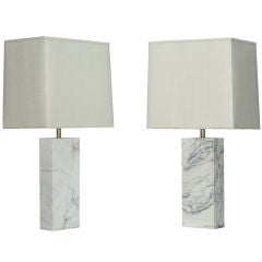 Pair of Nessen Marble Table Lamps