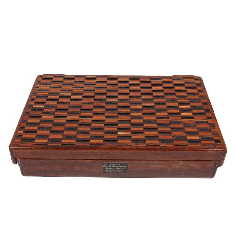 Mid-Century Modern Handmade Wooden Briefcase by Don Shoemaker