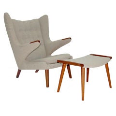 Hans Wegner Papa Bear Chair and Ottoman