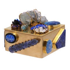 Lapis Lazuli and Azurite Bauble Box by Kelly Wearstler