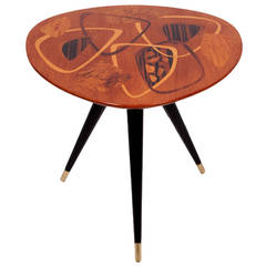 Swedish Side Table with Inlaid Design