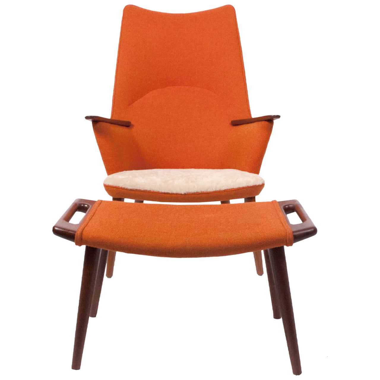 AP-27 Easy Chair and AP-29 Ottoman by Hans Wegner