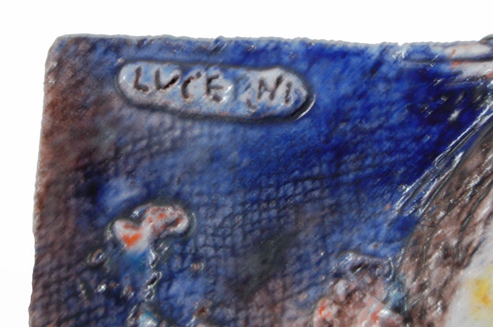 Ugo Lucerni Italian Majolica Studio Wall Relief