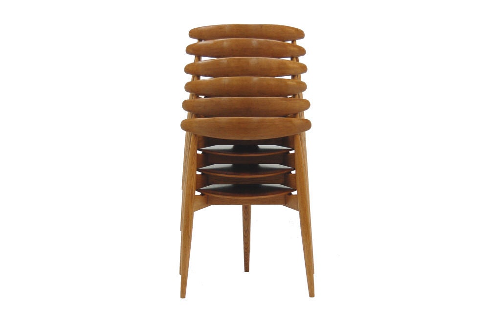 Danish Set of Six Hans Wegner Heart Chairs