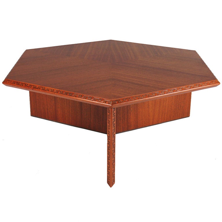 Frank Lloyd Wright Hexagonal Coffee Table