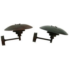 Pair of Poul Henningsen Outdoor Wall Lamps