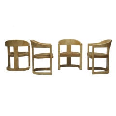 Set of Four Parchment Onassis Chairs by Karl Springer