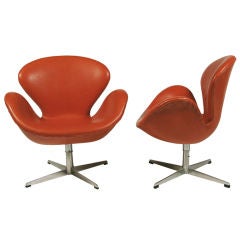 Pair of Adjusting Swan Chairs by Arne Jacobsen