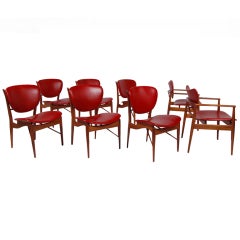 Finn Juhl Set of Eight Chairs and Dining Table