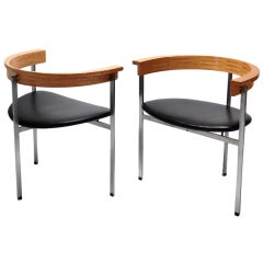 Pair of PK-11 Chairs by Poul Kjaerholm