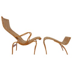 Bruno Mathsson Pernilla Lounge Chair and Ottoman