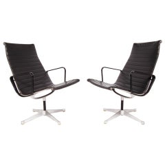 Pair of Early Eames Aluminum Group Lounges