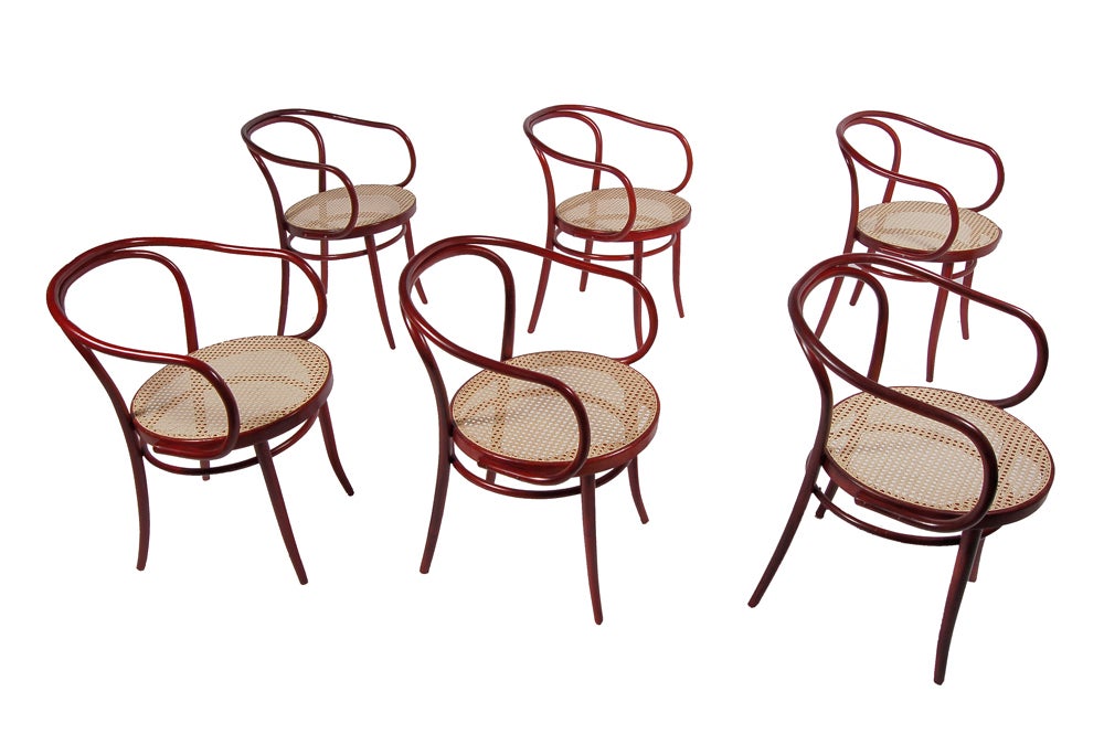 Set of Six Model 9 Armchairs by Thonet In Good Condition In Hudson, NY
