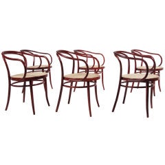 Set of Six Model 9 Armchairs by Thonet