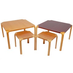 Various Alvar Aalto Fan Leg Tables/Stools