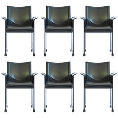 Set of Tito Agnoli Korium Dining Chairs 5