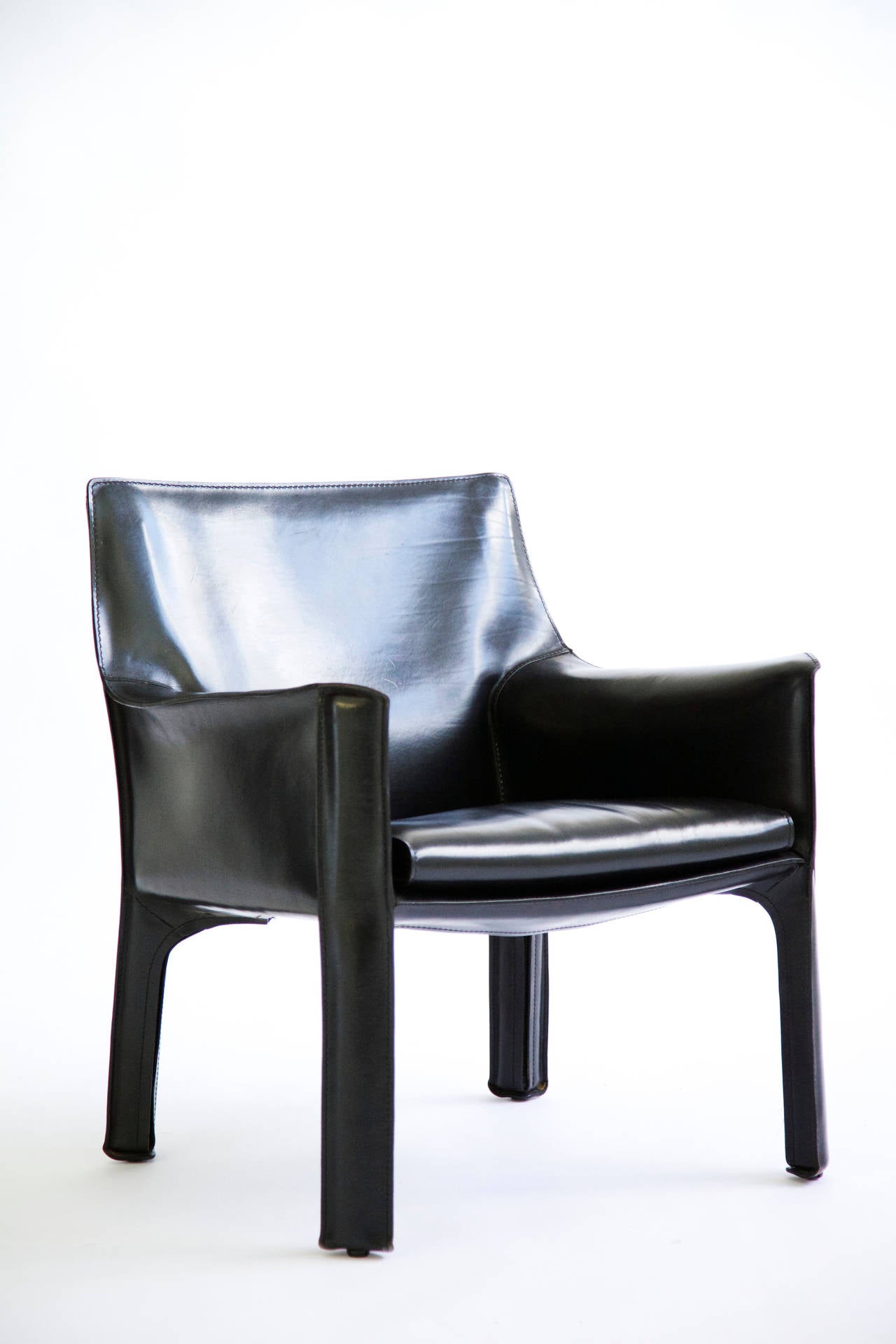 Italian Set of Four Mario Bellini Cab Armchairs