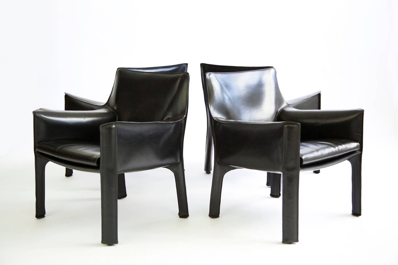 Set of Four Mario Bellini Cab Armchairs 4