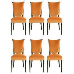 Art Deco Dining Chairs, Set Of Six