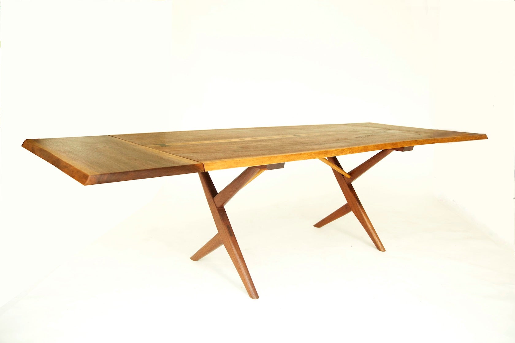 George Nakashima Cross-leg Two Leaf Dining Table