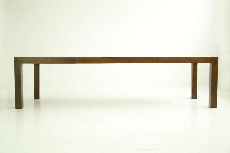 Baughman for Thayer Coggin olivewood parson dining table 66