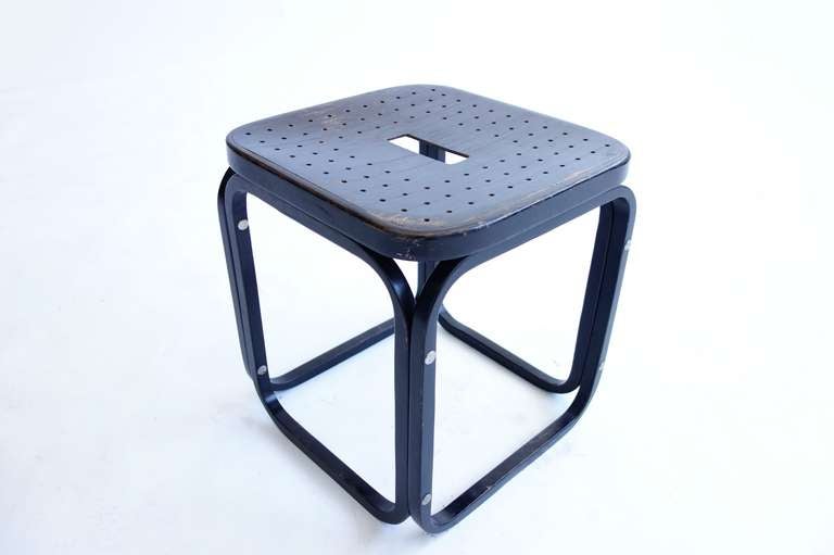 Wagner for the Sterreichische Postsparkasse, by Thonet.

Steam bent ebonized wood and aluminum stool

1904-1906