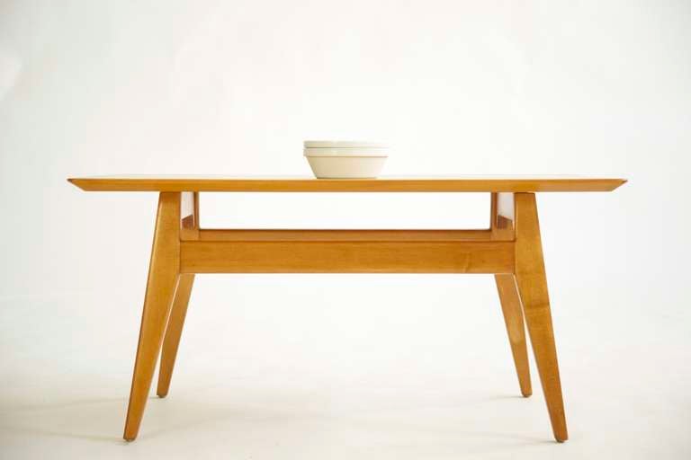 Early Jens Risom Coffee Table, Solid Cherry Top For Sale 1