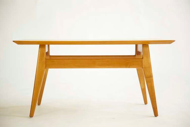 Mid-Century Modern Early Jens Risom Coffee Table, Solid Cherry Top For Sale