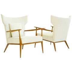 Pair of Paul McCobb Wingback Lounge Chairs