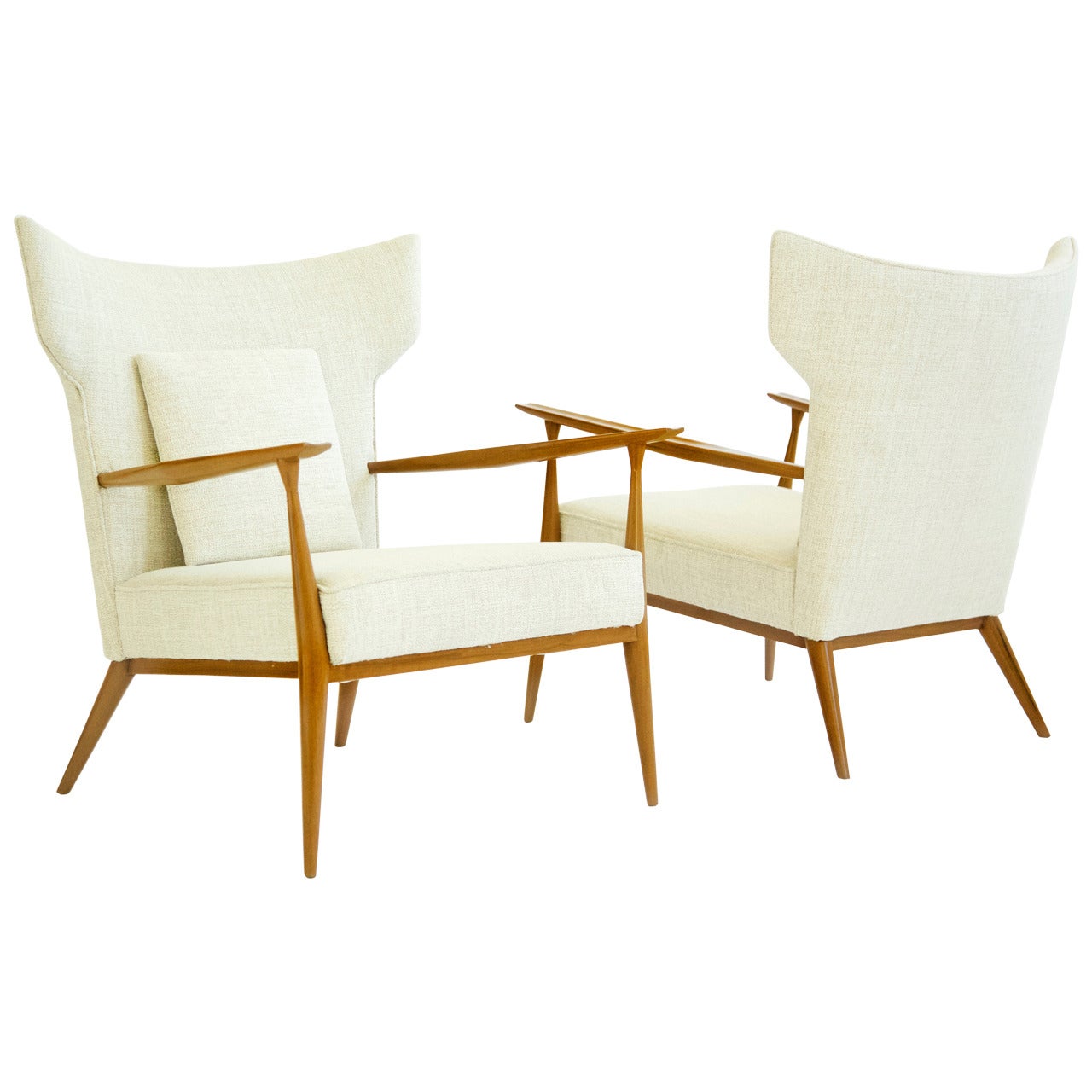 Pair of Paul McCobb Wingback Lounge Chairs