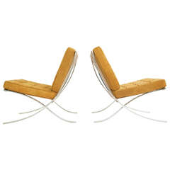 Antique Mies van der Rohe Pair of Barcelona Chairs