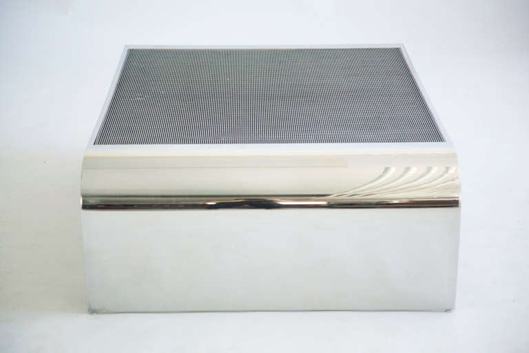 Polished Steel Coffee Table by Brueton In Excellent Condition In Chicago, IL