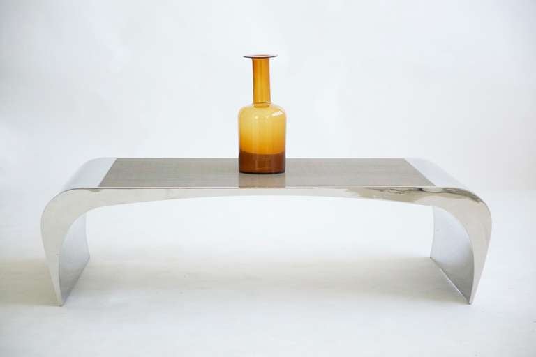 Polished Steel Coffee Table by Brueton 2