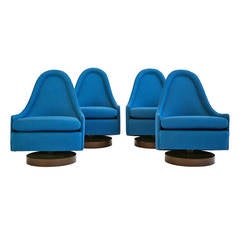 Vintage Four Milo Baughman Swivel Lounge Chairs