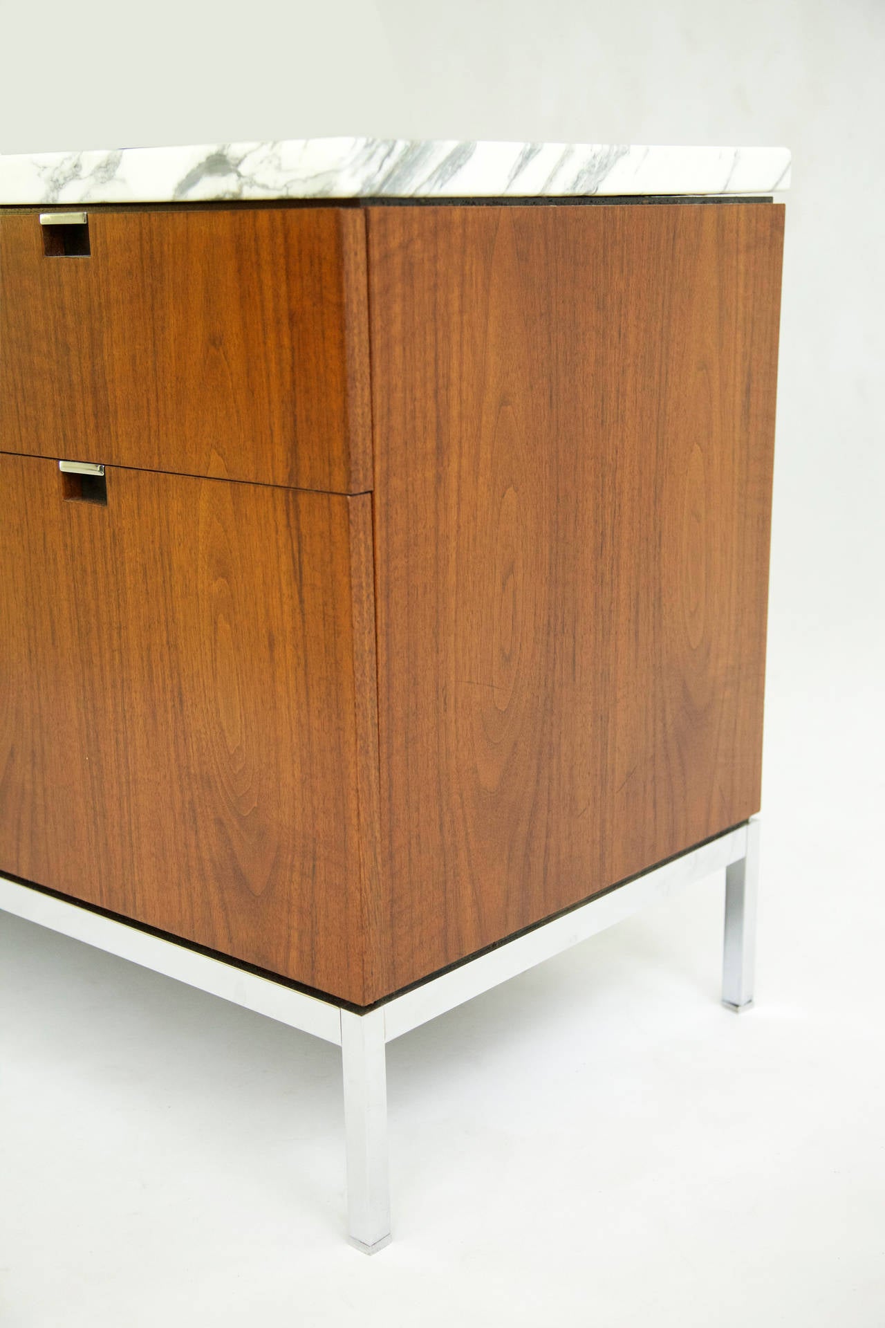 Late 20th Century Florence Knoll Credenza with Custom Marble Top