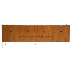 Vintage Florence Knoll Credenza with Custom Marble Top
