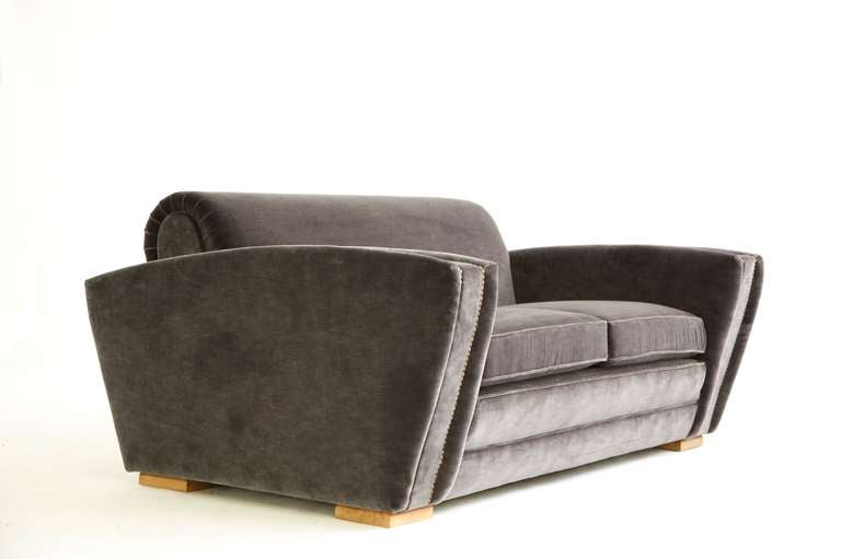 Frankl for Frankl Galleries, Rare and important speed Settee.
Reupholstered with Great Plains silk mohair.

