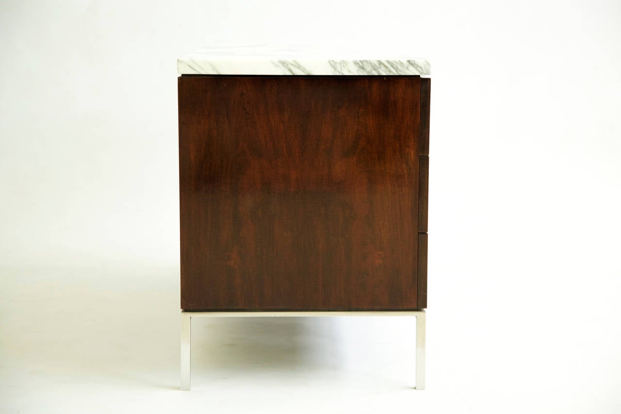 20th Century Florence Knoll Credenza Custom Marble Top