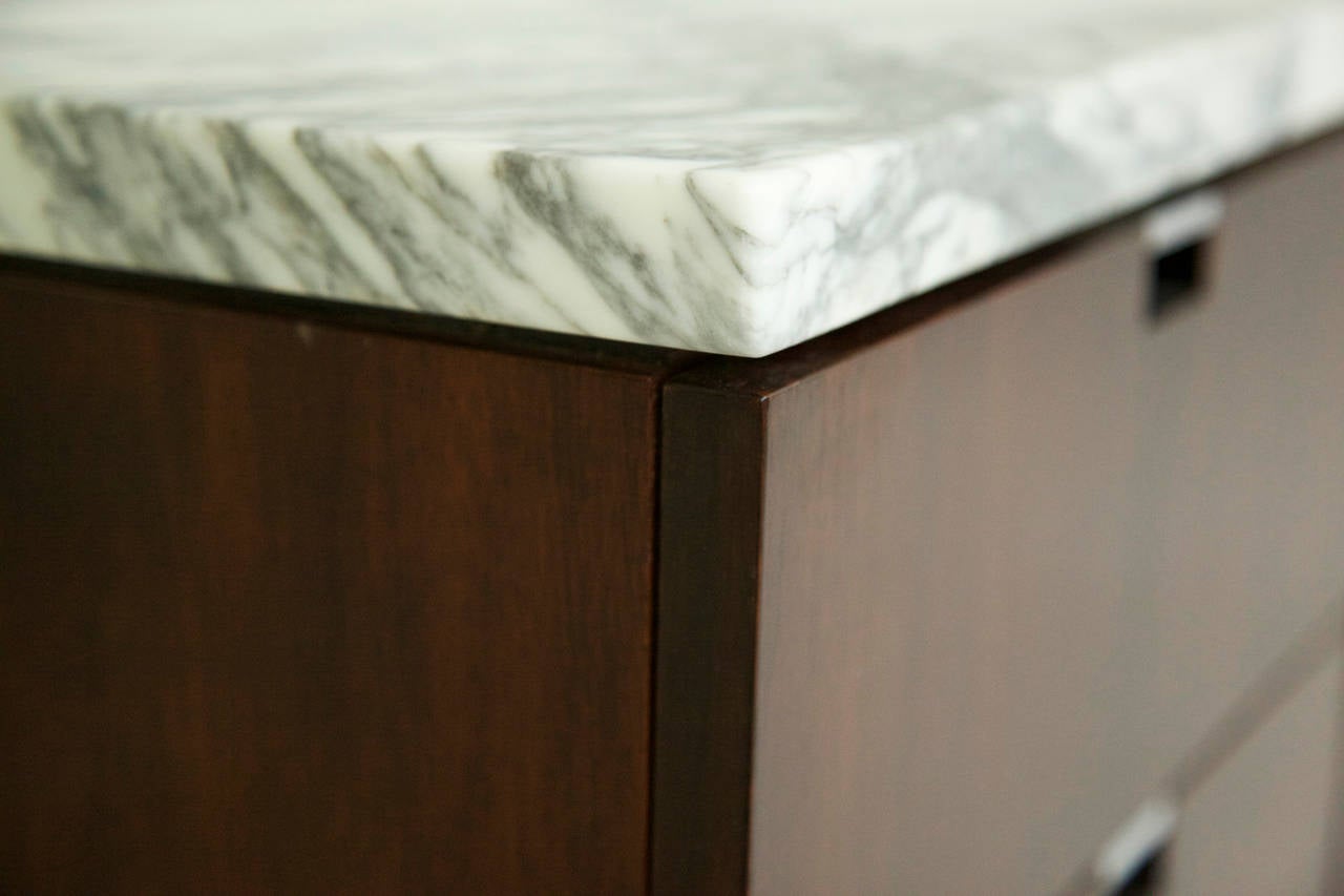 Mid-Century Modern Florence Knoll Credenza Custom Marble Top